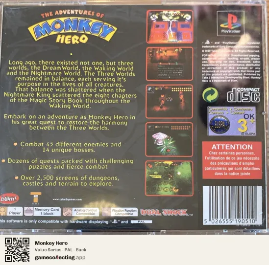 Monkey Hero PlayStation, PAL box back