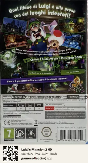 Luigi's Mansion 2 HD Nintendo Switch, Italy box back