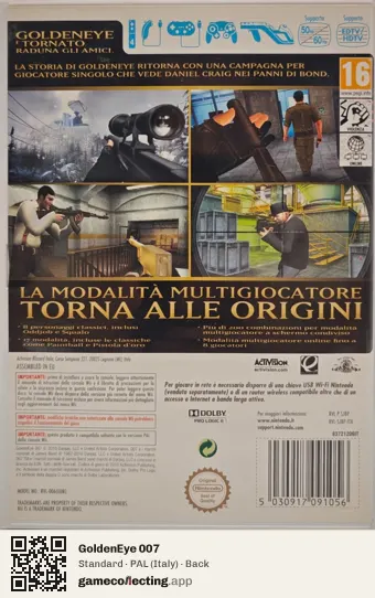 GoldenEye 007 Nintendo Wii, Italy box back