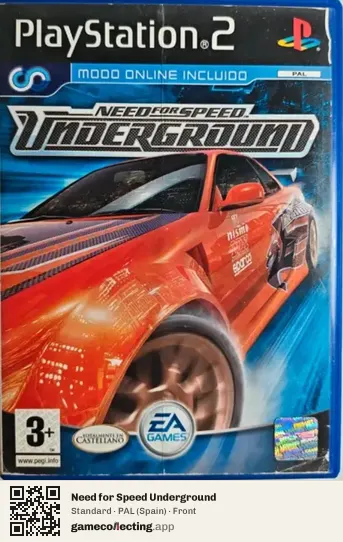 Need for Speed Underground PlayStation 2, Spain box front