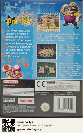 Mario Party 7 Nintendo GameCube, Italy box back