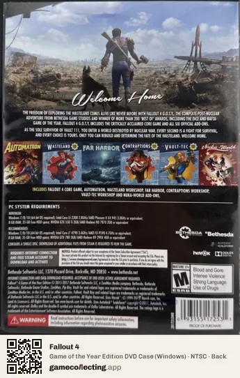 Fallout 4 Computer, NTSC box back