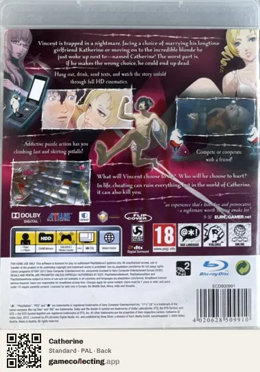Catherine PlayStation 3, PAL box back