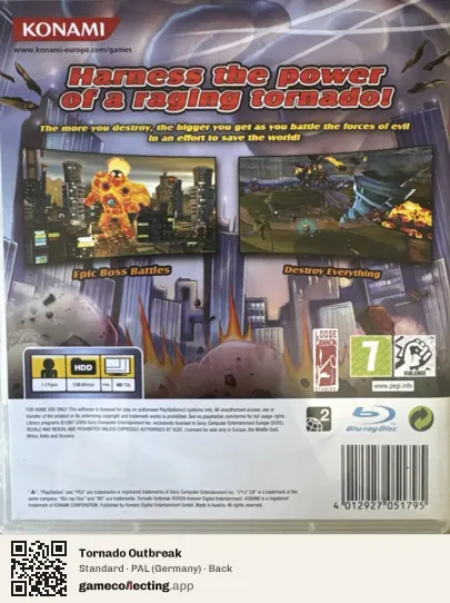Tornado Outbreak PlayStation 3, Germany box back