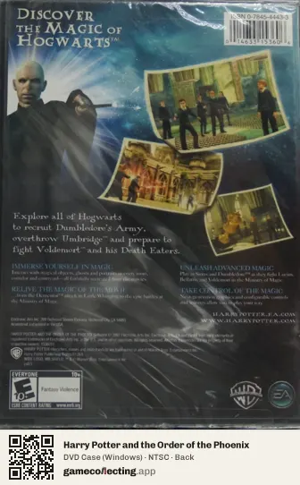 Harry Potter and the Order of the Phoenix Computer, NTSC box back