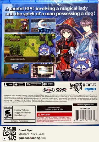 Ghost Sync PlayStation 5, NTSC box back