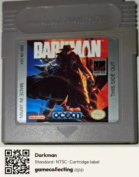 Darkman Game Boy, NTSC cartridge label