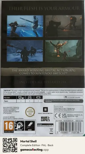 Mortal Shell Nintendo Switch, PAL box back