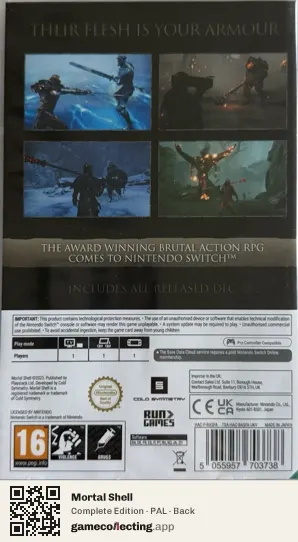 Mortal Shell Nintendo Switch, PAL box back