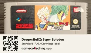 Dragon Ball Z: Super Butoden Super Nintendo Entertainment System, PAL cartridge label
