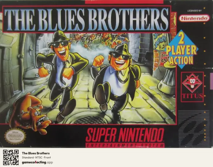 The Blues Brothers Super Nintendo Entertainment System, NTSC box front
