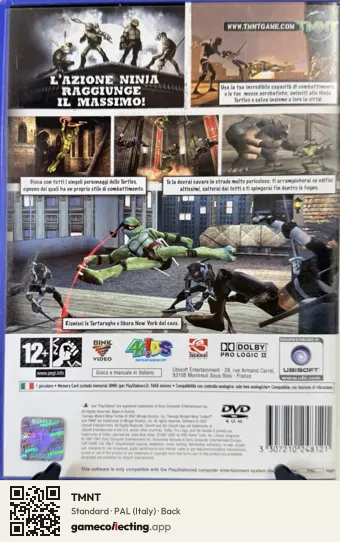 TMNT PlayStation 2, Italy box back