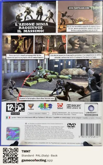 TMNT PlayStation 2, Italy box back