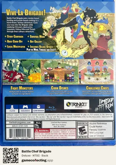 Battle Chef Brigade PlayStation 4, NTSC box back