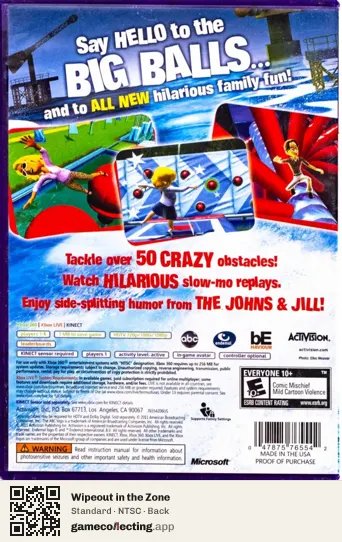 Wipeout in the Zone Xbox 360, NTSC box back