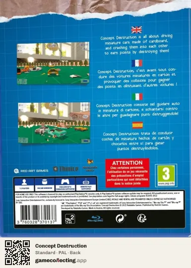 Concept Destruction PlayStation 4, PAL box back