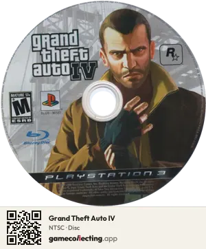 Grand Theft Auto IV PlayStation 3, NTSC disc
