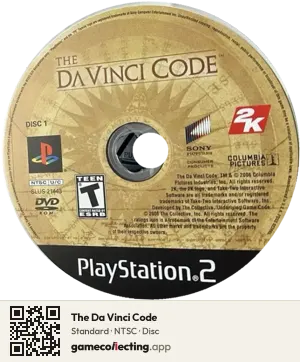 The Da Vinci Code PlayStation 2, NTSC disc