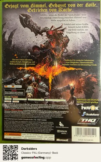 Darksiders Xbox 360, Germany box back