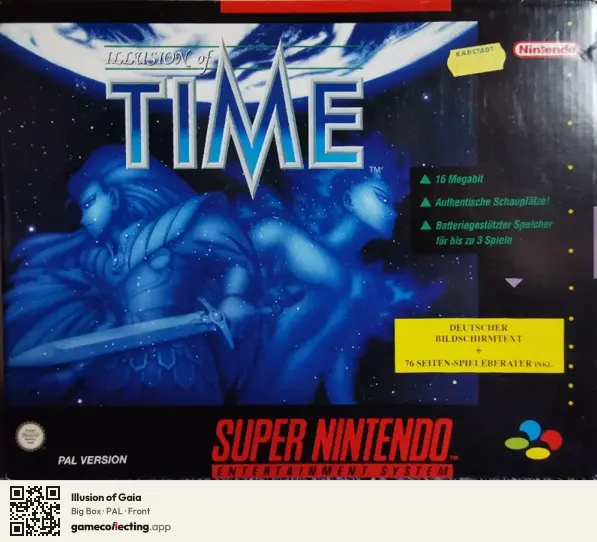 Illusion of Gaia Super Nintendo Entertainment System, PAL box front