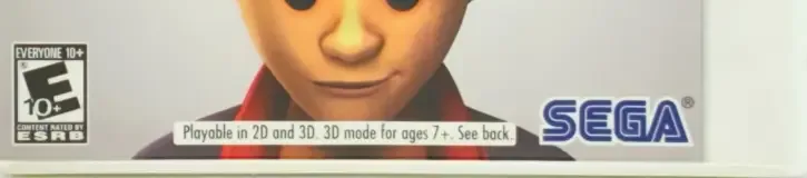 Crush3D, the ESRB box on its front