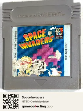 Space Invaders Game Boy, NTSC cartridge label