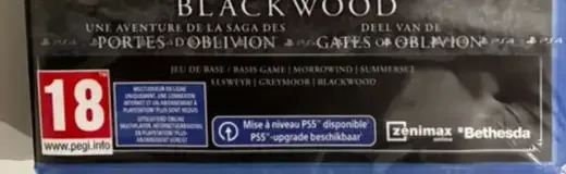 The Elder Scrolls Online: Blackwood Collection, the PEGI square on its front