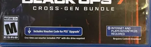 Call of Duty: Black Ops 7, the ESRB box on its front