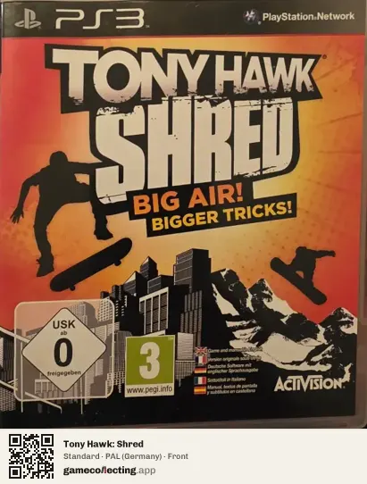 Tony Hawk: Shred PlayStation 3, Germany box front