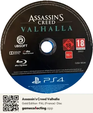 Assassin's Creed Valhalla PlayStation 4, PAL disc