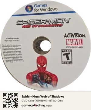 Spider-Man: Web of Shadows Computer, NTSC disc