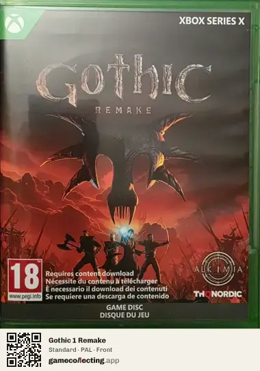 Gothic 1 Remake Xbox Series X, PAL box front