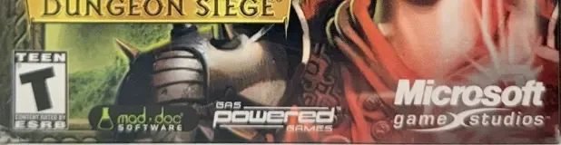 Dungeon Siege: Legends of Aranna, the ESRB box on its front