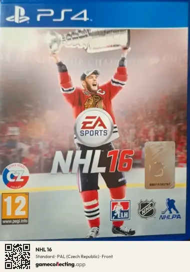 NHL 16 PlayStation 4, Czech Republic box front