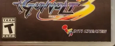 Azure Striker Gunvolt 3, the ESRB box on its front