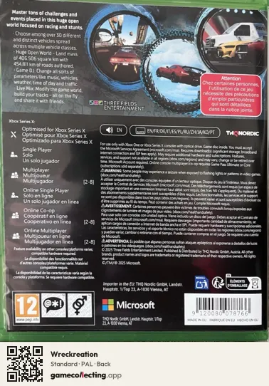 Wreckreation Xbox Series X, PAL box back