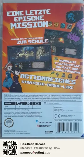 Has-Been Heroes Nintendo Switch, Germany box back