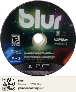 Blur PlayStation 3, NTSC disc