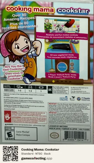 Cooking Mama: Cookstar Nintendo Switch, NTSC box back