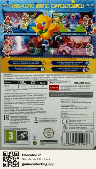Chocobo GP Nintendo Switch, PAL box back