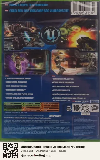 Unreal Championship 2: The Liandri Conflict Xbox, Netherlands box back