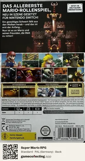 Super Mario RPG Nintendo Switch, Germany box back