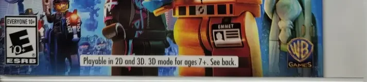 The LEGO Movie Videogame, the ESRB box on its front