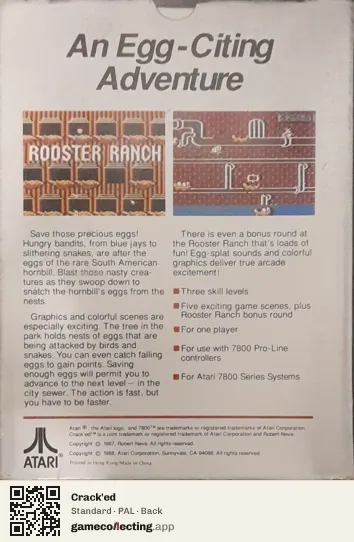 Crack'ed Atari 7800, PAL box back