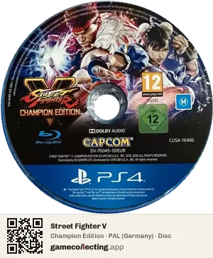 Street Fighter V PlayStation 4, PAL disc