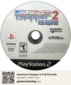 American Chopper 2: Full Throttle PlayStation 2, NTSC disc