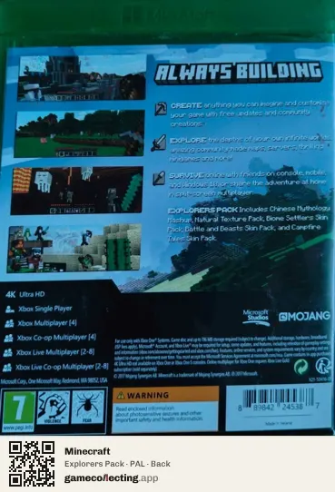 Minecraft Xbox One, PAL box back