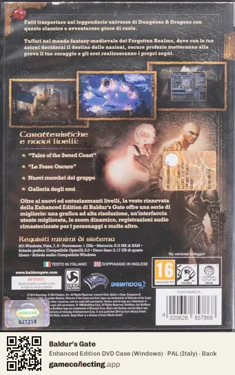 Baldur's Gate Computer, Italy box back