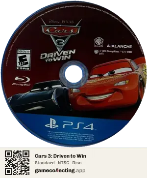 Cars 3: Driven to Win PlayStation 4, NTSC disc