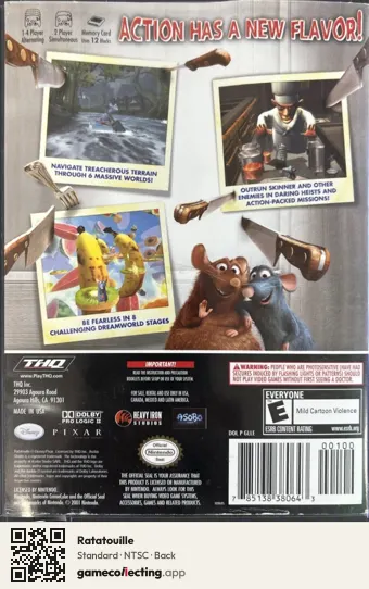 Ratatouille Nintendo GameCube, NTSC box back